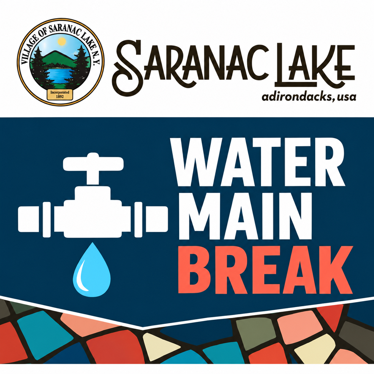 Water Main Break - Moody Pond & Rockledge